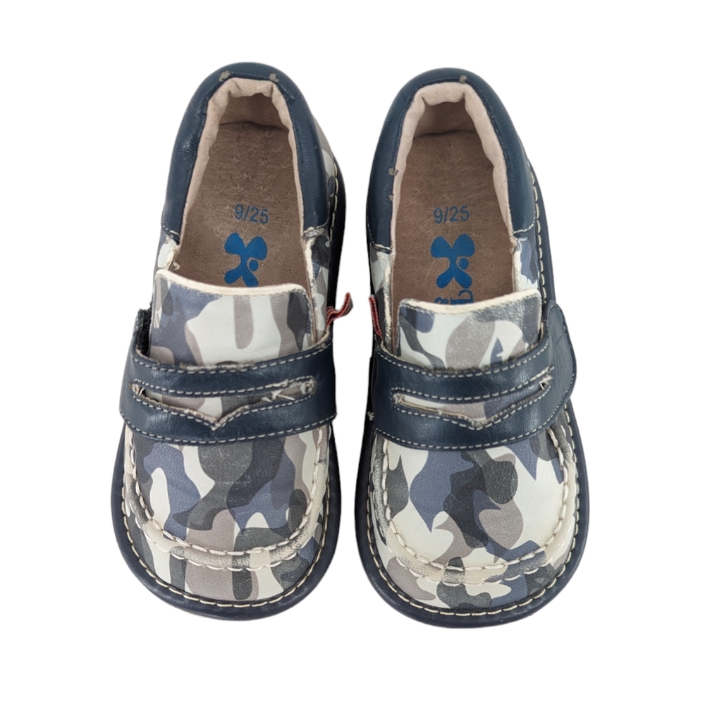 Hide & Squeak Camo Leather Loafers Size 9c